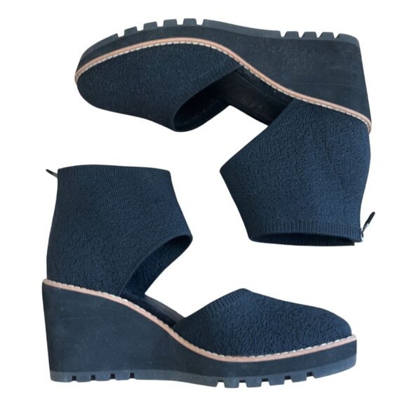 Eileen Fisher Alec Wedge Pump - midnight - Size 8 - EXCELLENT CONDITION - Picture 2 of 7